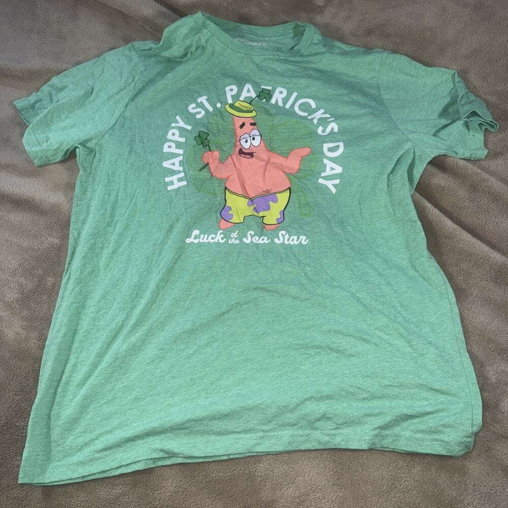 Hybrid Apparel Patrick Star St. Patrick's Day Men's Green T-Shirt Size XL